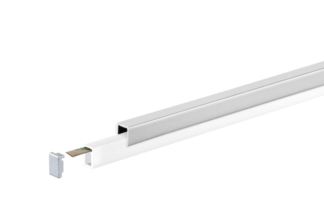LED Profil 6 x 10 mm, hochkant, U-Profil 8,6 x 10 mm, Endkappe, Polystyrol